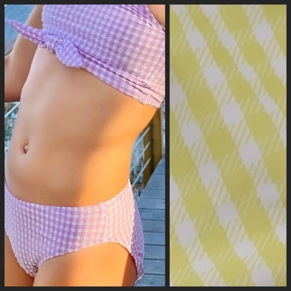 NEW! KIAN D LOS ANGELES Gingham Bikini Swimwear Set Girls Medium.